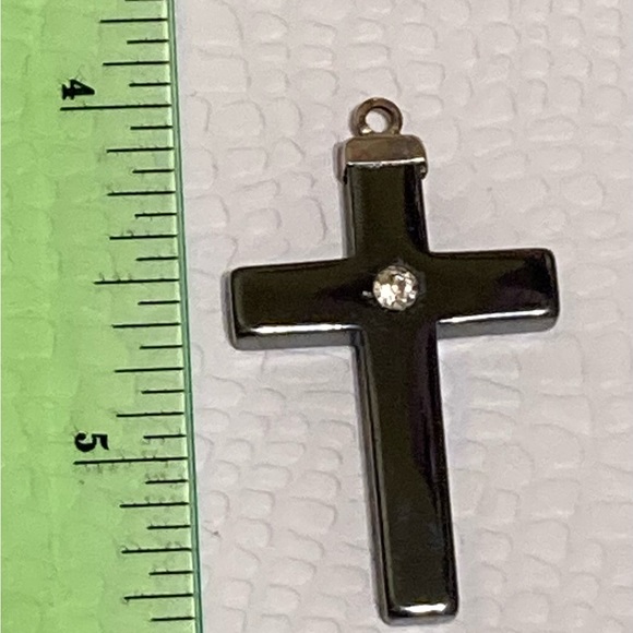 Cross Hematite + Diamond - Picture 3 of 3